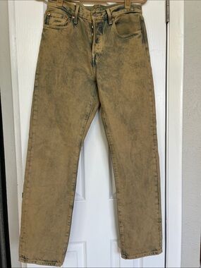 Levi's Two-Tone Washed Blue and Tan Denim Jeans